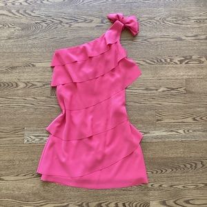 NWT Julia Jordan One Shoulder Pink Ruffle Dress | NEW | Barbie